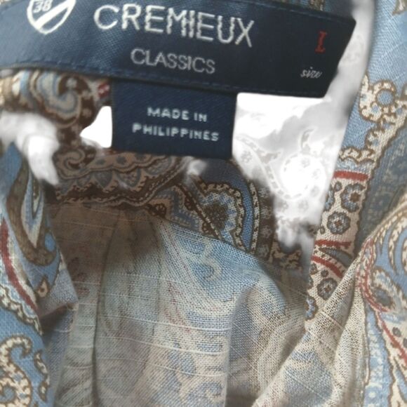 Cremieux Classics Blue Paisley Print Shirt - Picture 2 of 3